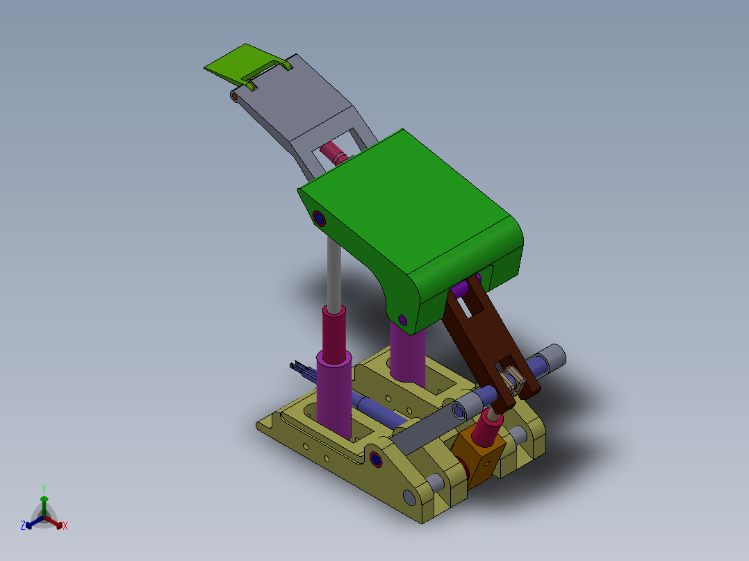 采煤液压升降工作台设计（支撑掩护式液压支架含三维SW模型）+CAD图+说明书正等轴测图