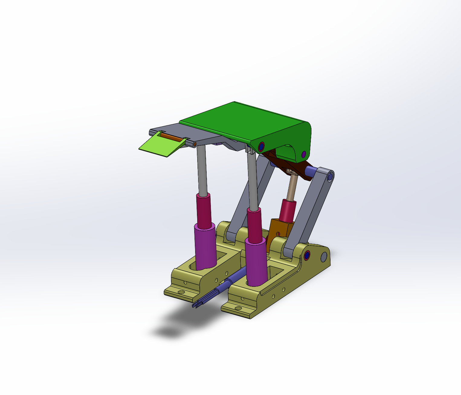 采煤液压升降工作台设计（支撑掩护式液压支架含三维SW模型）+CAD图+说明书