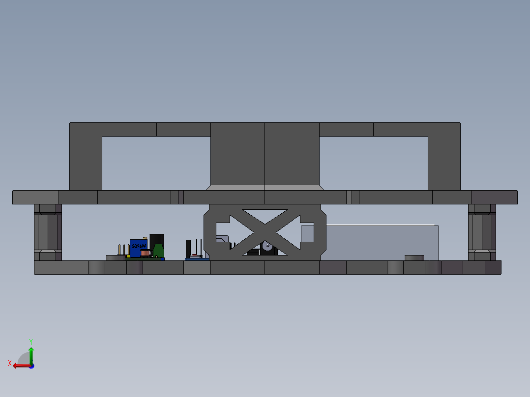 四足爬行机器人  sw22后视图