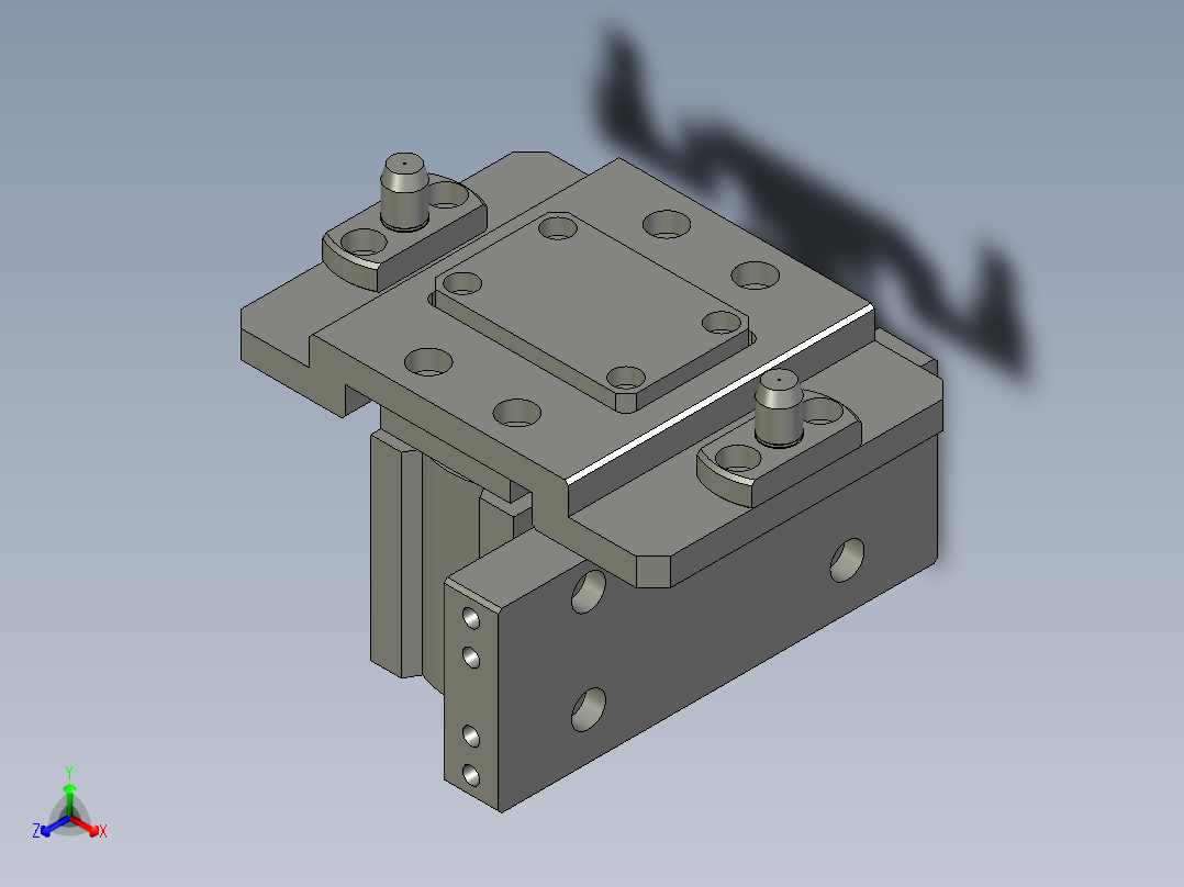 TTK3V10-04-06-00定位气缸组件1正等轴测图