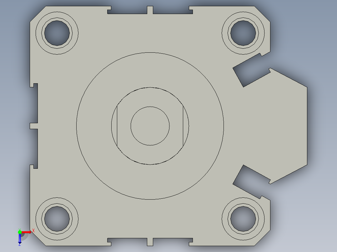 sda50x100-s气缸俯视图