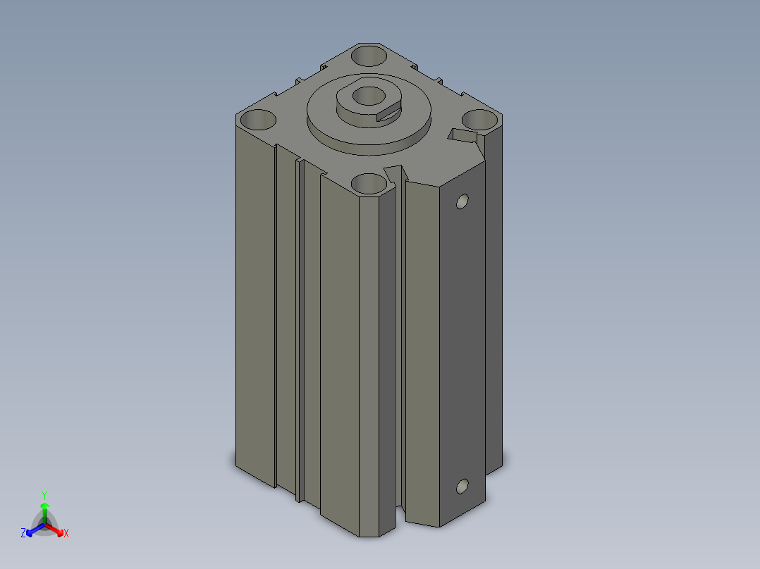 sda50x100-s气缸正等轴测图