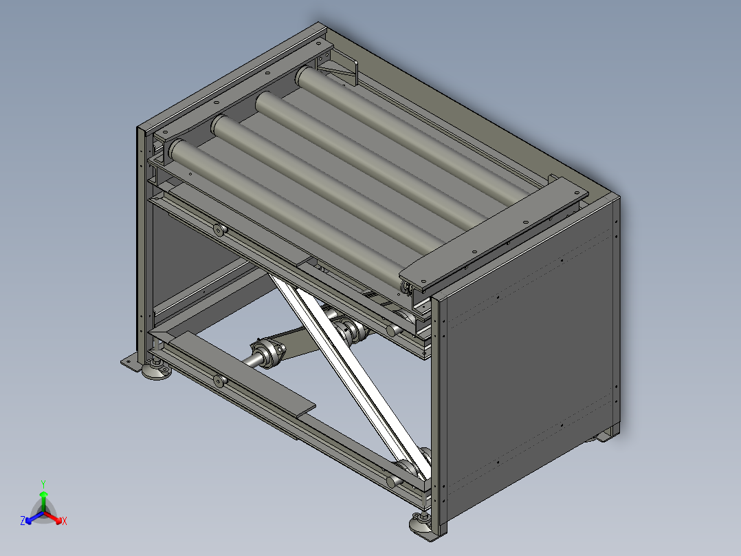 槽钢12升降机正等轴测图
