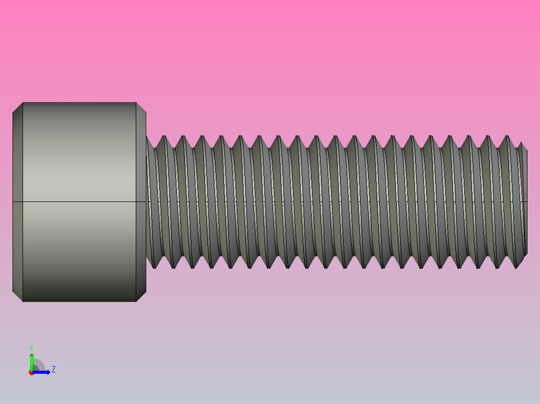 内六角螺钉M14 x 2毫米螺纹40毫米长左视图