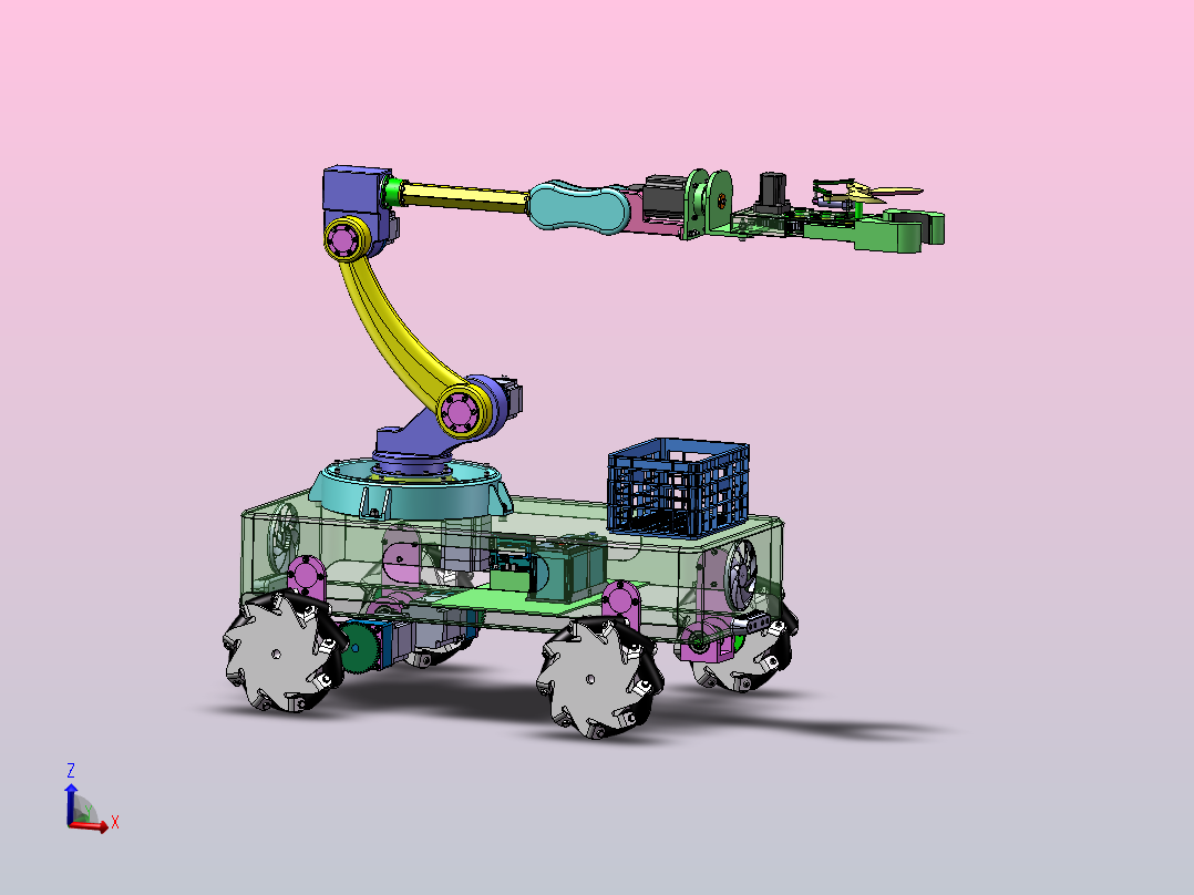 茄子采摘机器人设计（SW+CAD+说明书+Matlab仿真等）主视图