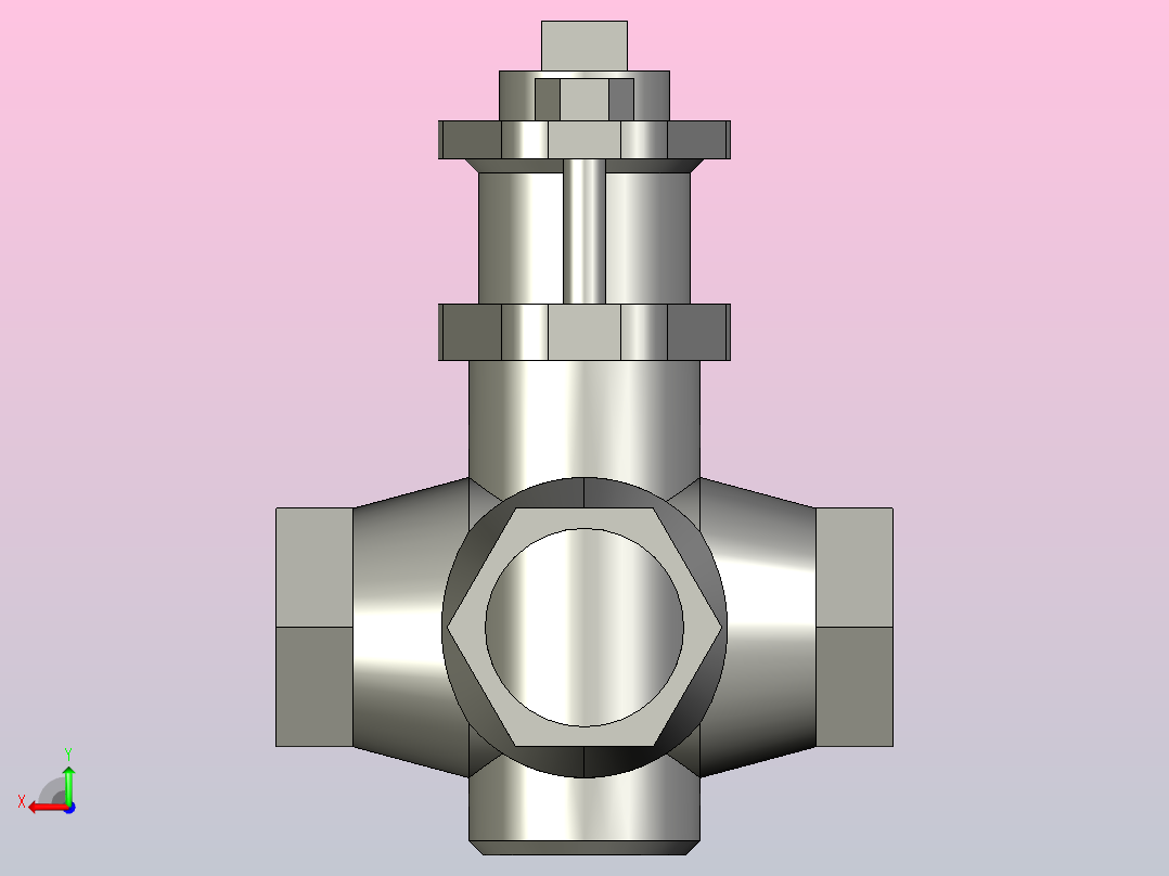 X14W三通内螺不锈钢旋塞阀[32]后视图