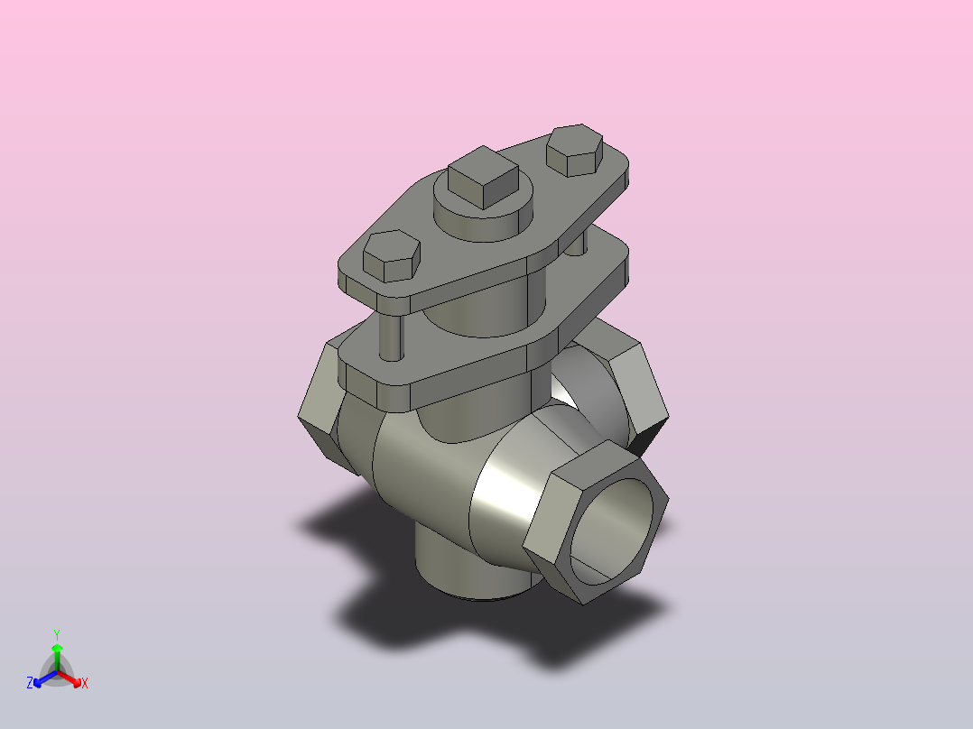 X14W三通内螺不锈钢旋塞阀[32]正等轴测图
