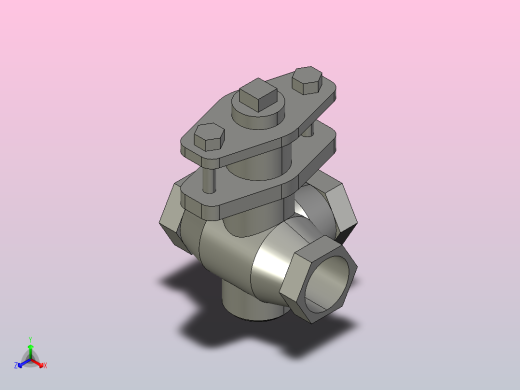 X14W三通内螺不锈钢旋塞阀[32]正等轴测缩略图