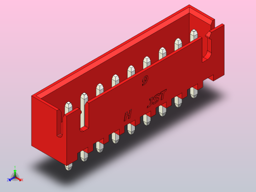 连接器红色JST XH 9针2.54 mm