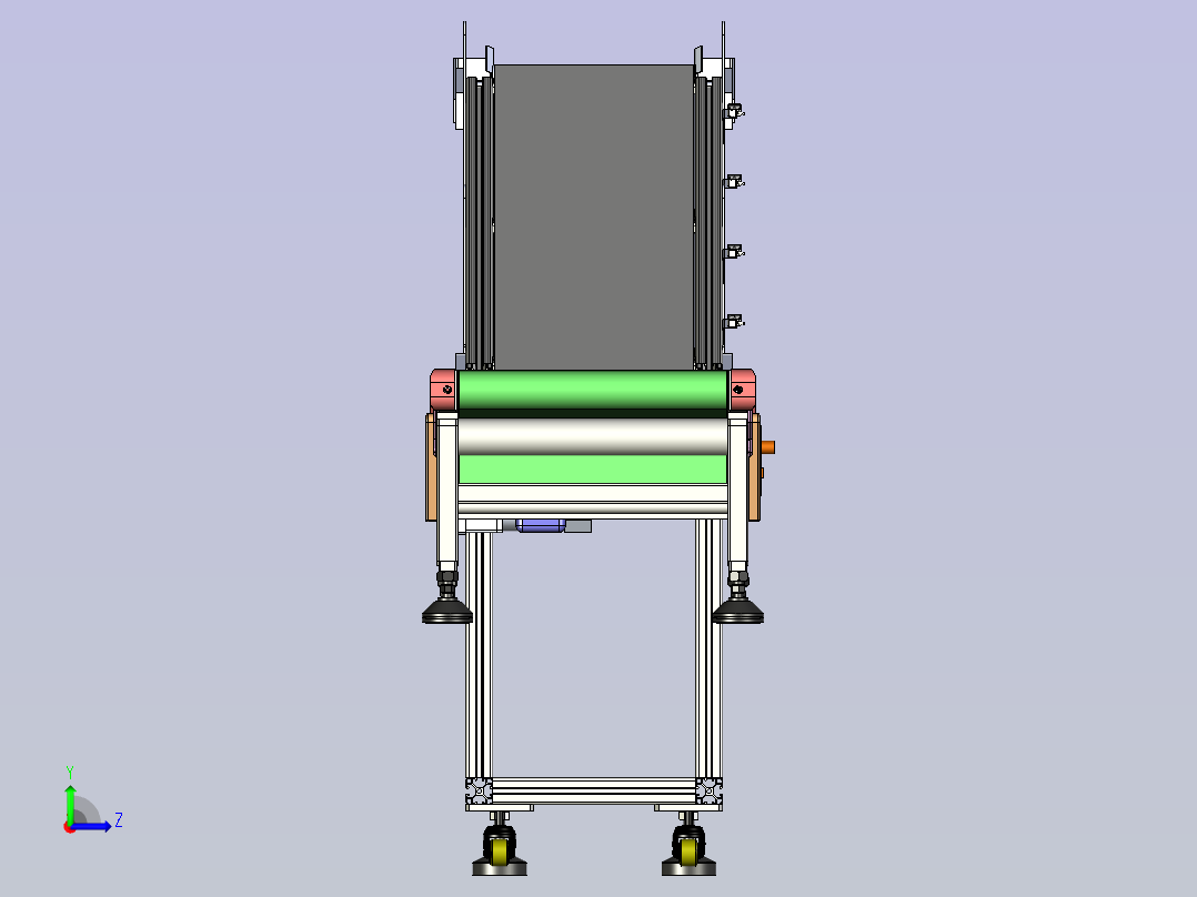 斜坡式快递输送带左视图