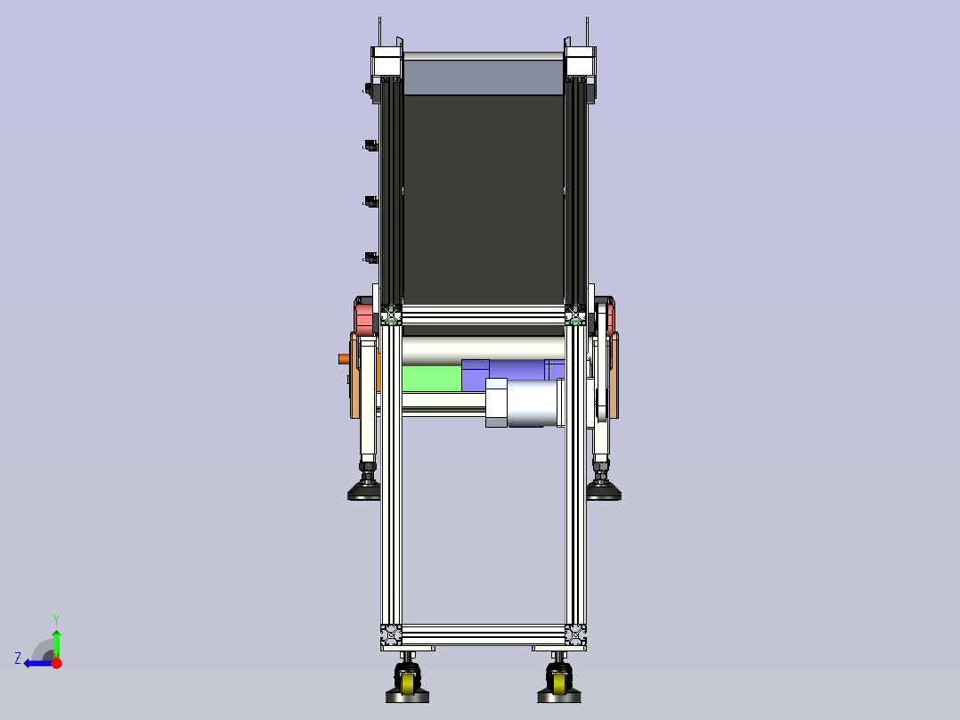 斜坡式快递输送带右视图