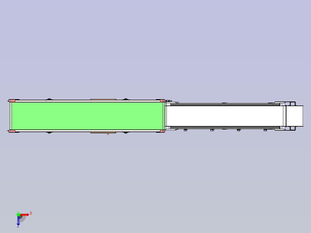 斜坡式快递输送带俯视图