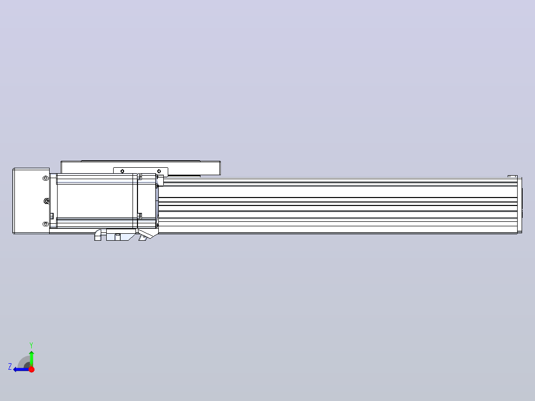 滚珠丝杠直线轴带导轨全封闭TPA-HCR-120D-1610C-L300-MR-C-P40-N3右视图
