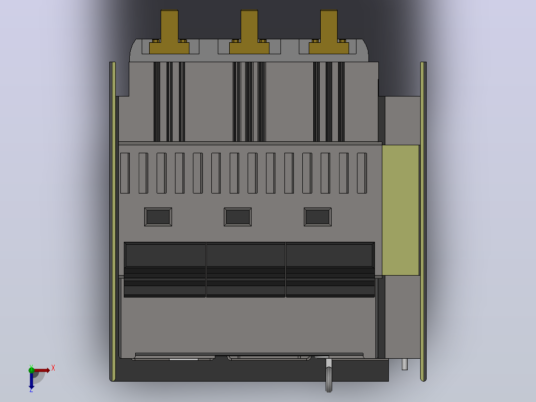 HF1 3极╱4极抽屉式断路器[SACE HF1]，俯视图