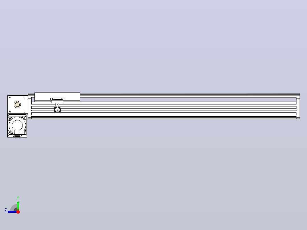 皮带直线轴半封闭可选导轨TPA-HNB-202D-140-L850-LP-C-P75-N3右视图