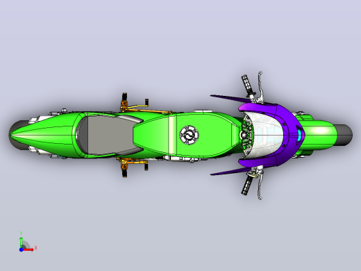 摩托车CATIA V5 r21模型前视缩略图