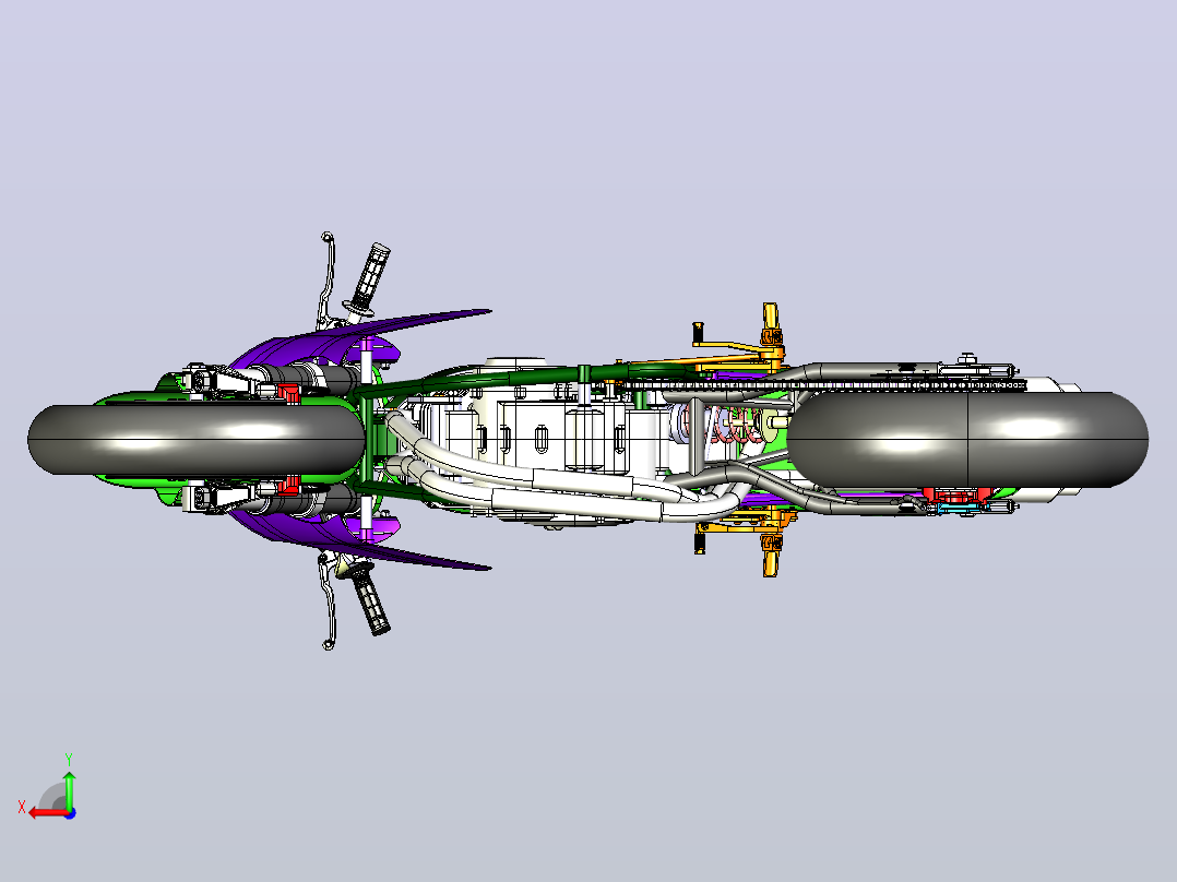 摩托车CATIA V5 r21模型后视图