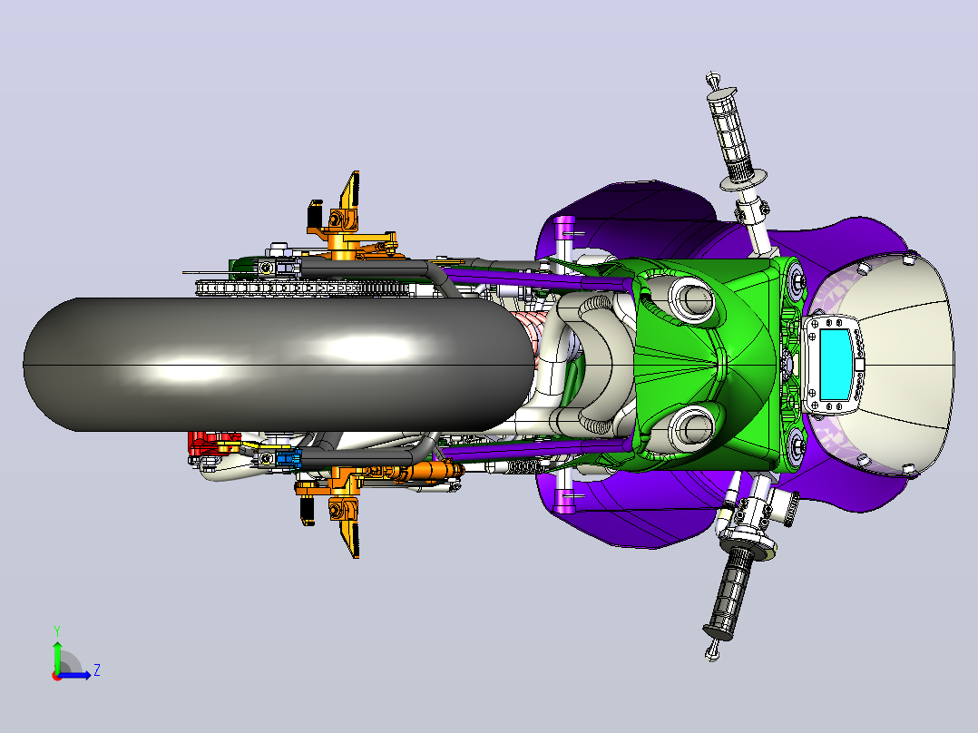 摩托车CATIA V5 r21模型左视图