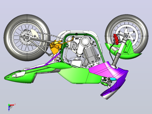 摩托车CATIA V5 r21模型俯视缩略图