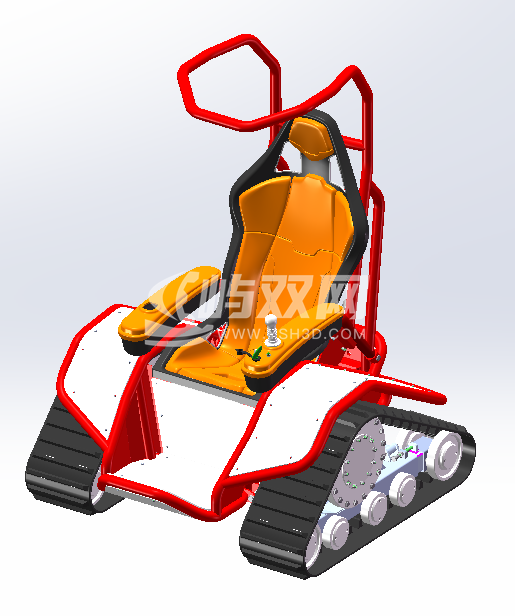履带式电动轮椅 3D模型