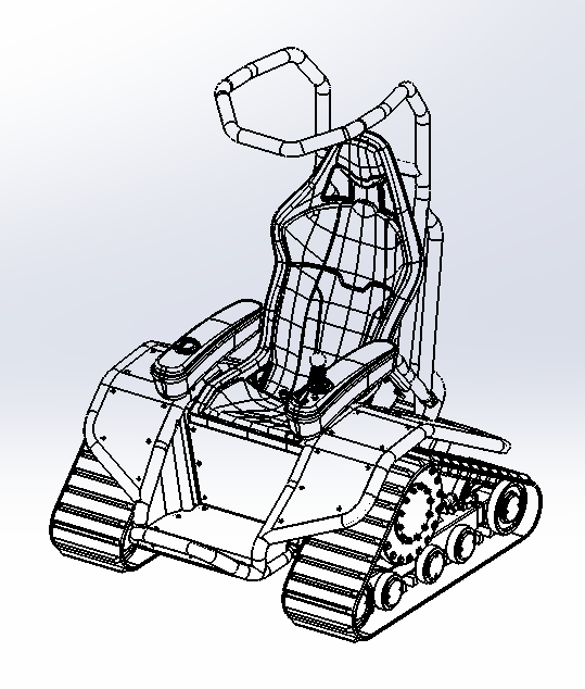 履带式电动轮椅 3D模型