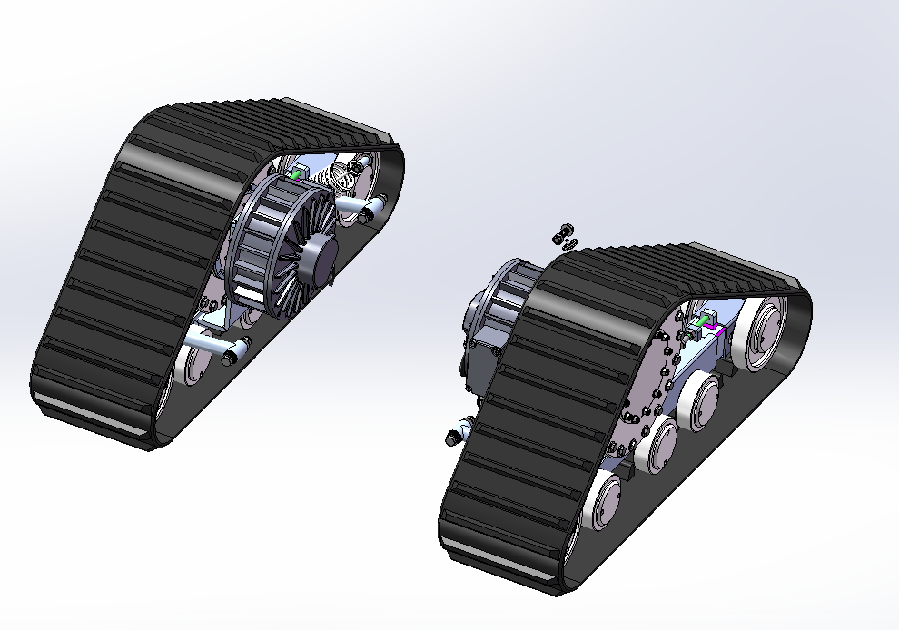 履带式电动轮椅 3D模型