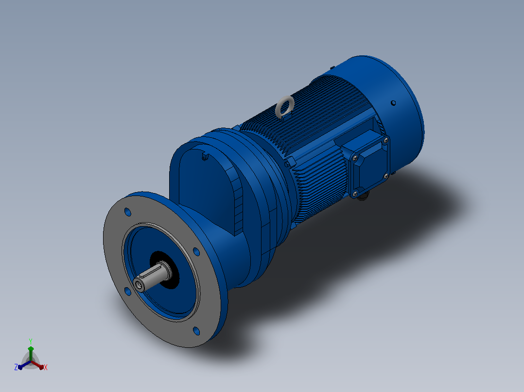 RXF57法兰轴伸式安装斜齿轮减速机RX57-Y0.25-4P-71-M1-0°-Φ200主视图