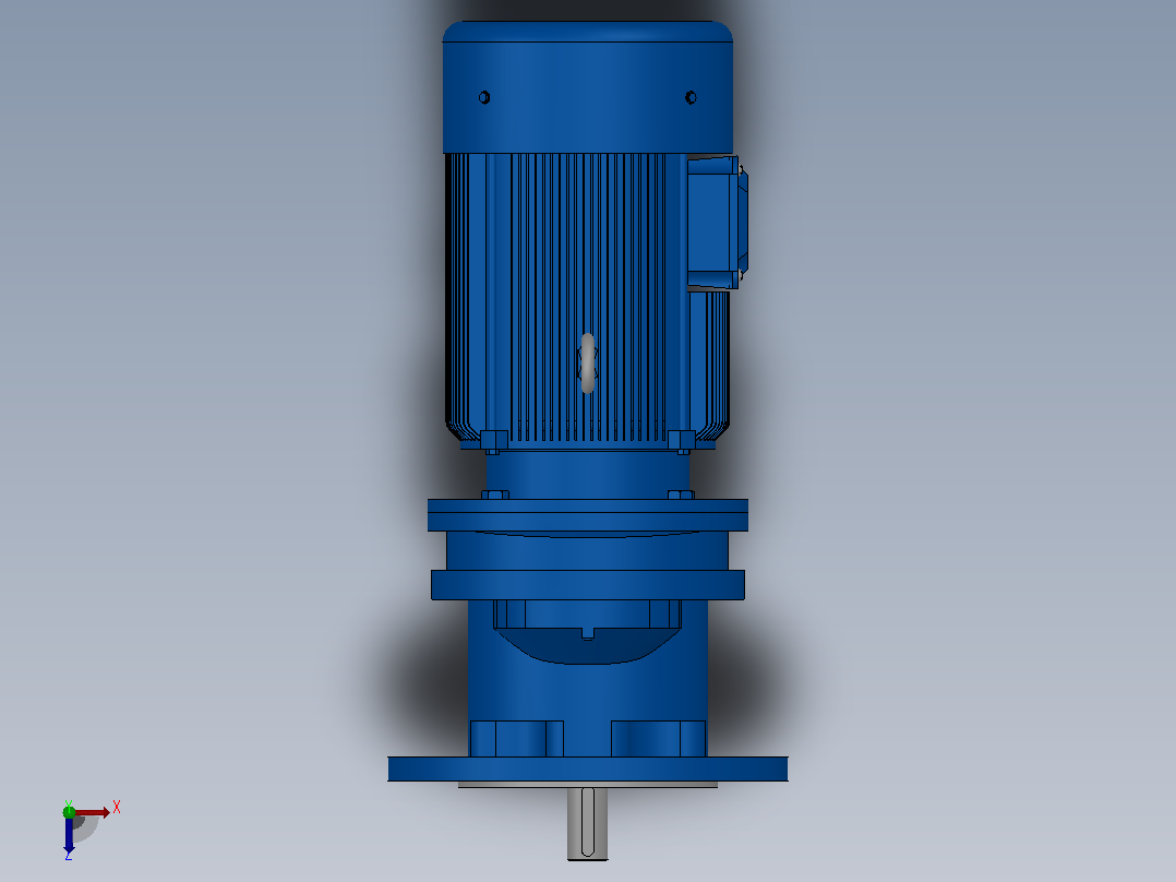 RXF57法兰轴伸式安装斜齿轮减速机RX57-Y0.25-4P-71-M1-0°-Φ200俯视图