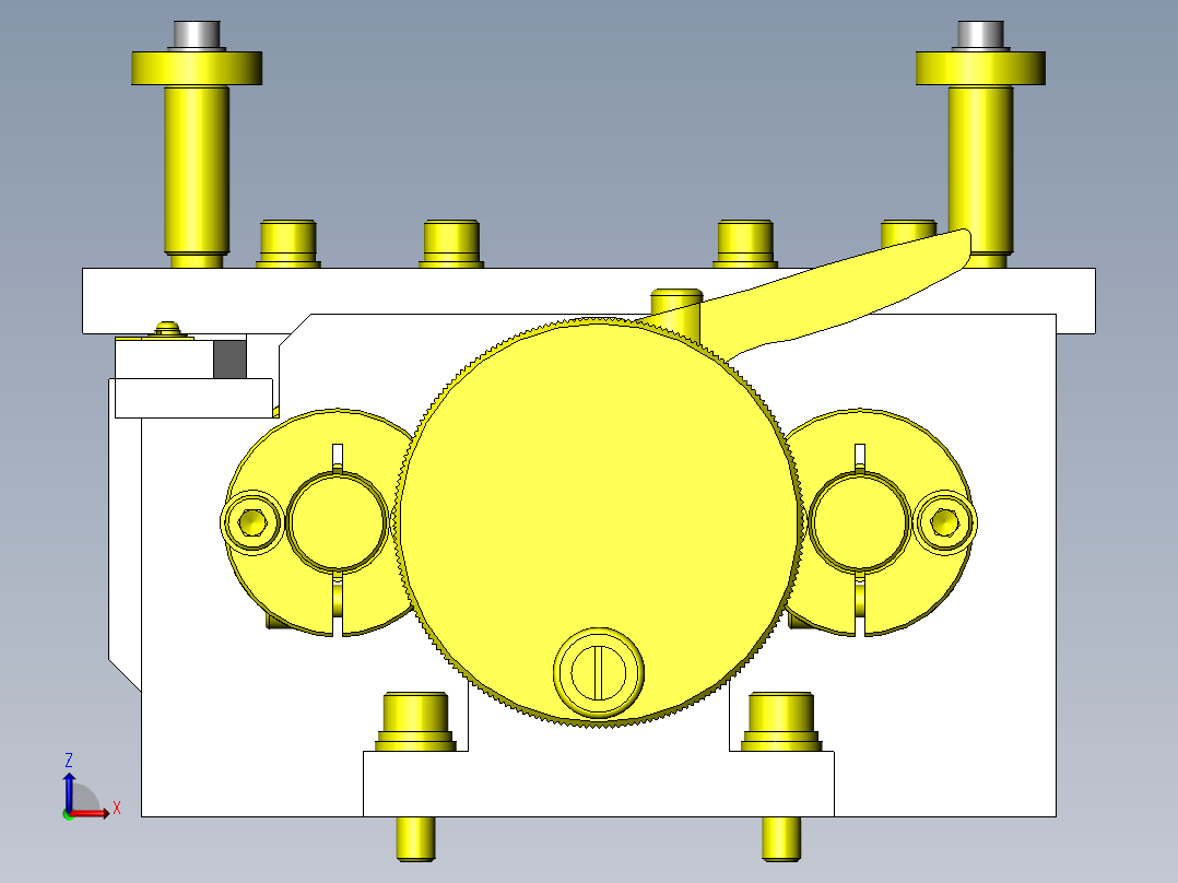靠边（校准）机构前视图