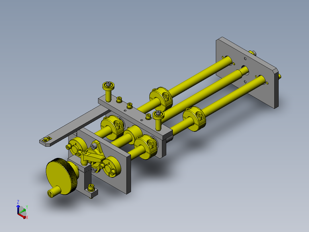靠边（校准）机构正等轴测图