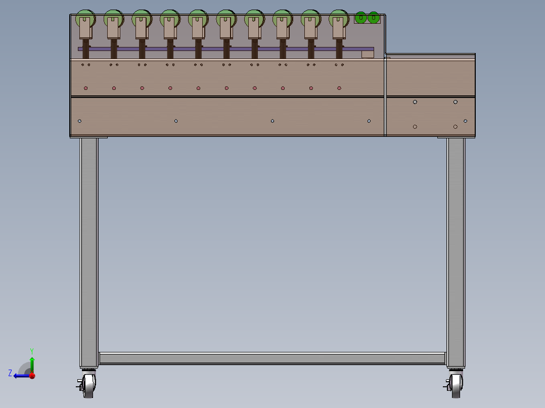 斜轮分拣机sw16可编辑右视图