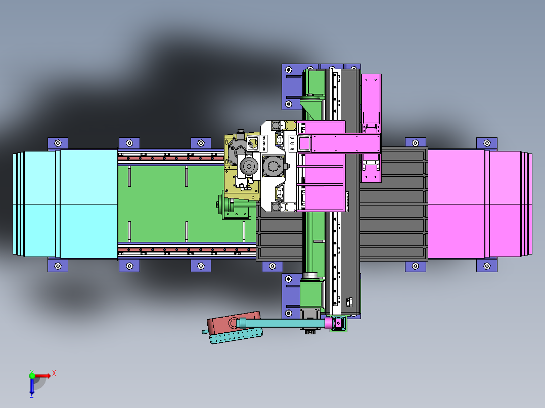 重型龙门CNC加工中心sw12俯视图