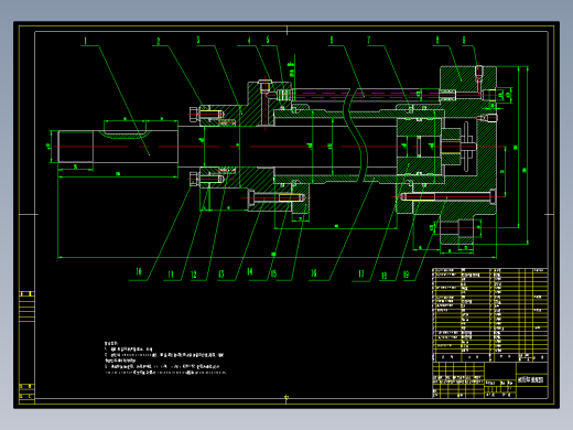 液压缸油缸装配图CAD图纸机械设计dwg图纸素材直径90mm素材