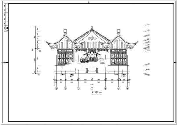鸳鸯厅四面厅古建筑木结构苏式仿古建筑CAD图纸