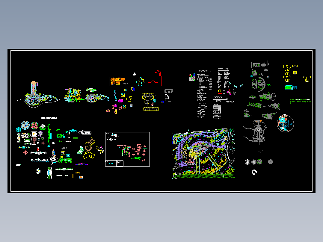 广场铺装CAD平面图地面铺地公园节点图案填充园林景观设计素材