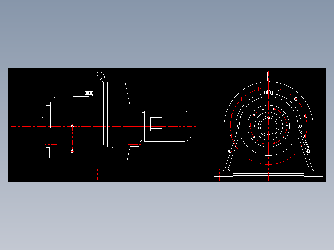 107种两级摆线针轮减速机CAD图纸