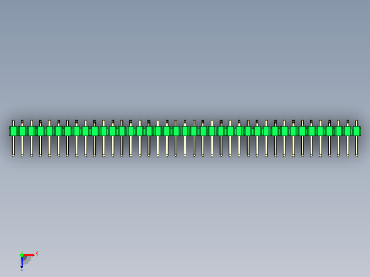 彩色公排针 100mil 2.54mm 系列-DS1022_green_39p_100mil_Type_SMT_R2_rev1.0俯视缩略图