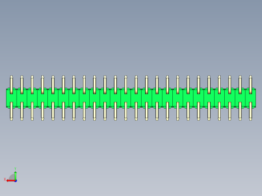 彩色公排针 100mil 2.54mm 系列-DS1022_green_48p_100mil_TypeSMT_rev1.0后视缩略图