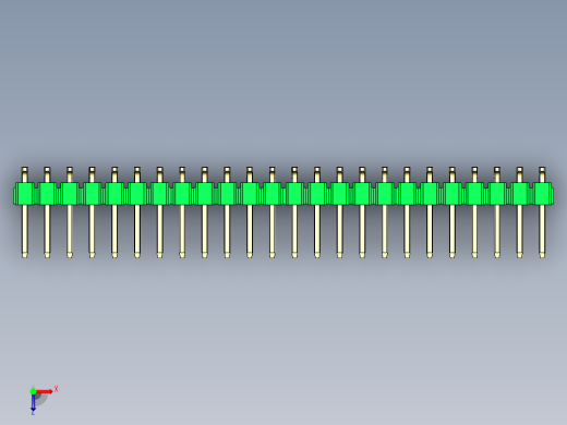 彩色公排针 100mil 2.54mm 系列-DS1022_green_48p_100mil_TypeSMT_rev1.0俯视缩略图