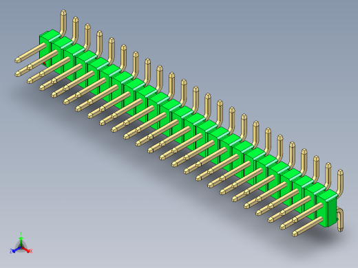 彩色公排针 100mil 2.54mm 系列-DS1022_green_48p_100mil_TypeSMT_rev1.0正等轴测缩略图