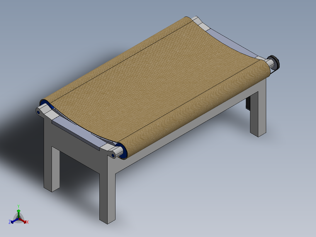 紧急旋转病床正等轴测图