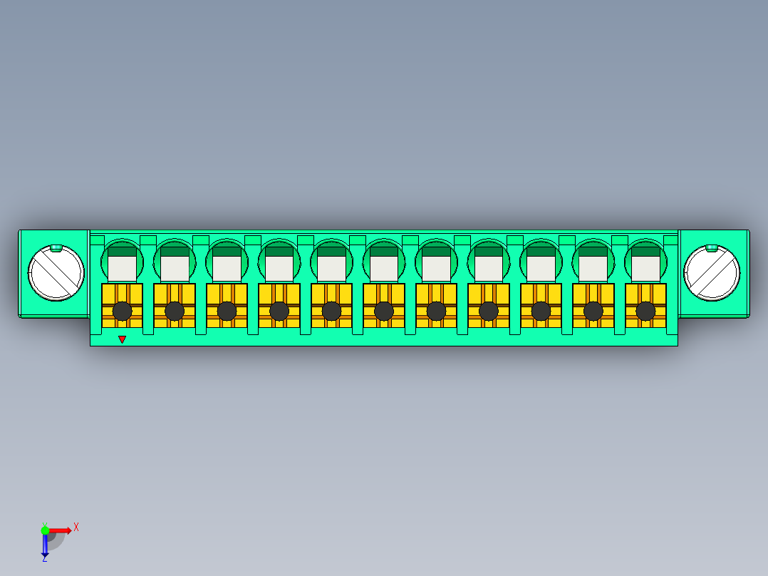 DEGSON 15EDG（公头） 3.5mm 螺钉锁紧，插拔式接线端子 FullPack-15EDGKNM-3.5-11P-14-00AH俯视图