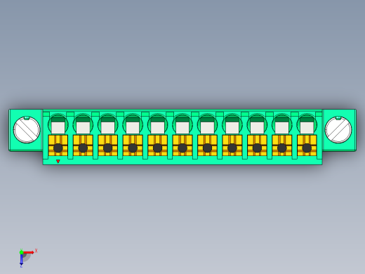 DEGSON 15EDG（公头） 3.5mm 螺钉锁紧，插拔式接线端子 FullPack-15EDGKNM-3.5-11P-14-00AH俯视缩略图