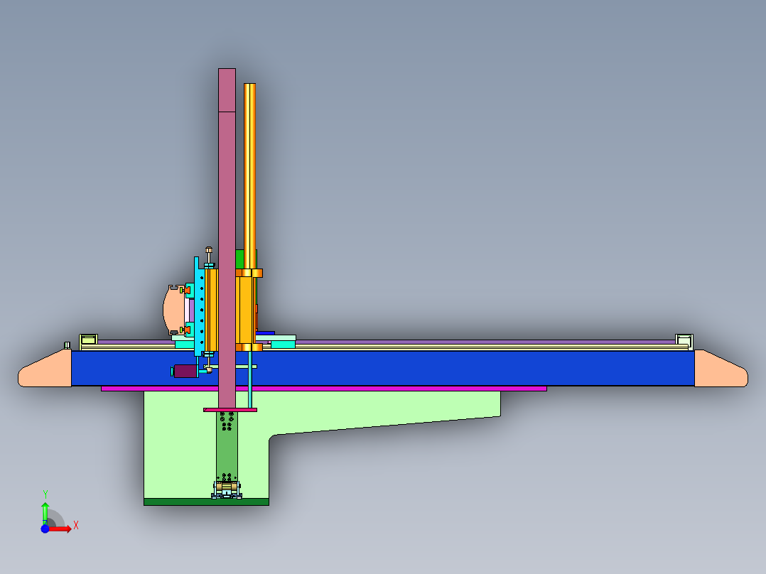数控车床自动化桁架式机械手前视图