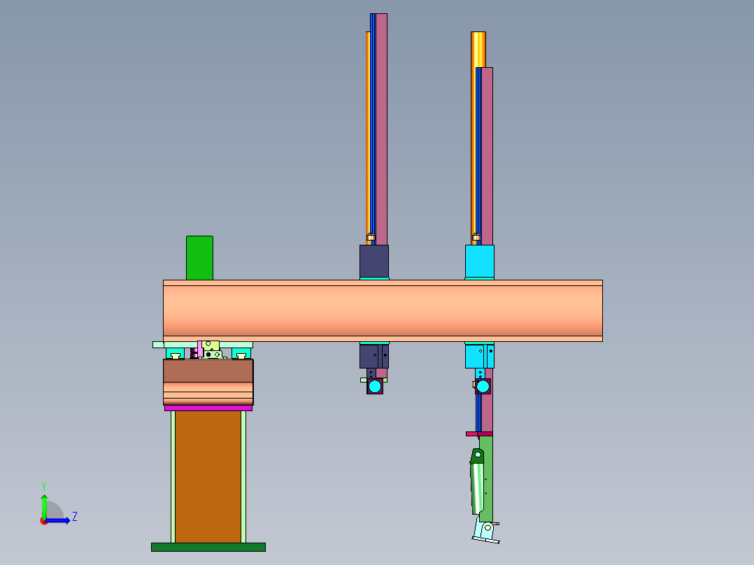 数控车床自动化桁架式机械手左视图