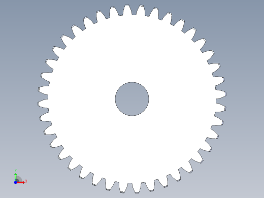 正齿轮-m0.8 20PA 40t Spur Gear前视缩略图