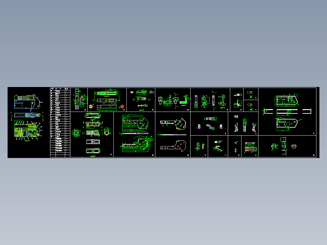 折叠式单发小口径手枪（精品全套CAD详细图）