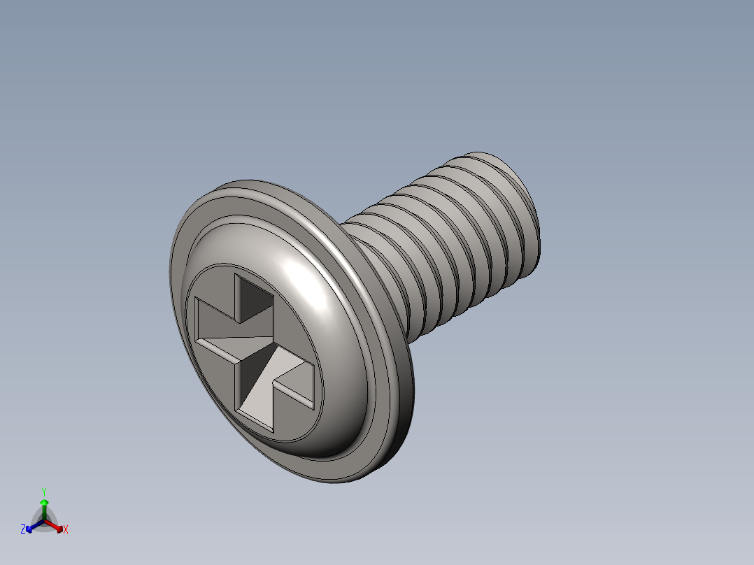 PC主板M3x0.5螺丝正等轴测图
