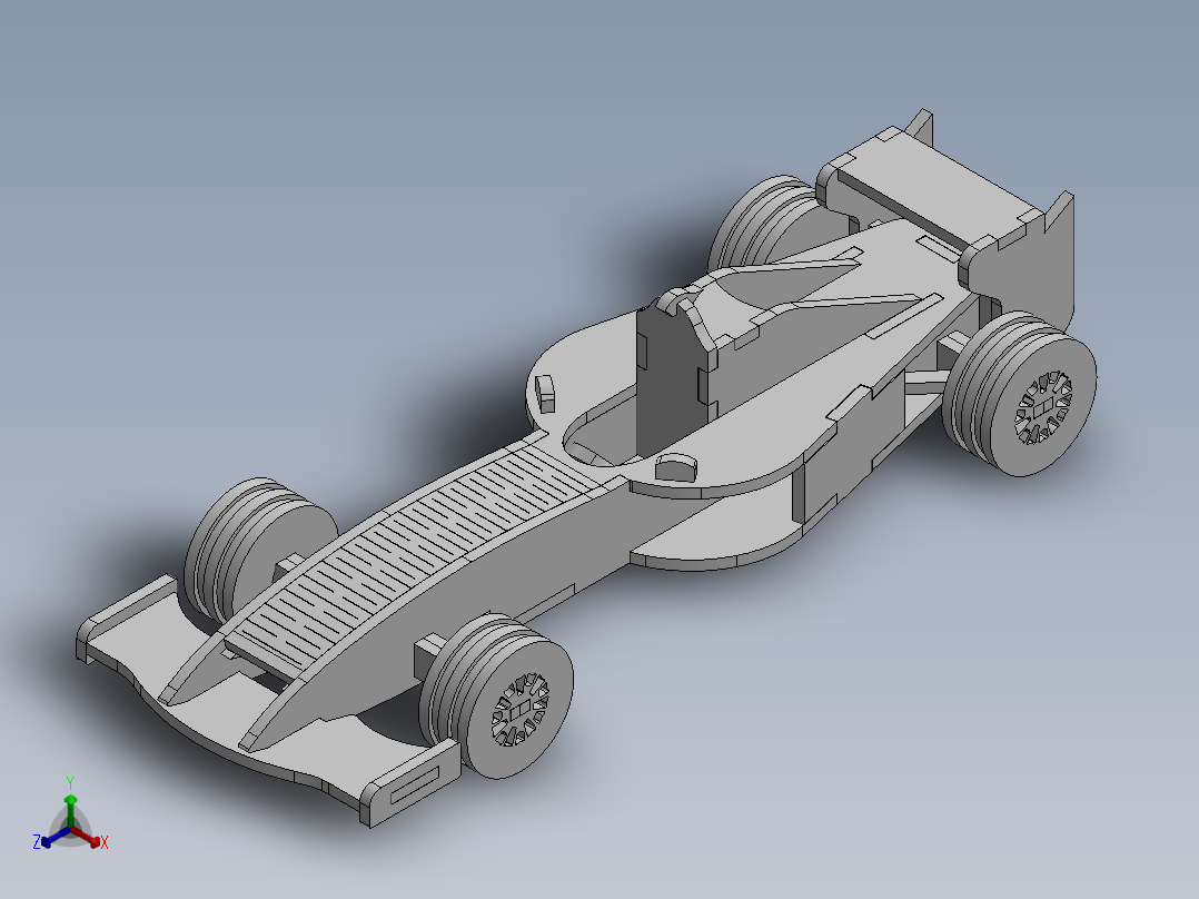 激光下料拼图赛车AutoCAD, Autodesk 3ds Max, OBJ, Parasolid, SOLIDWORKS 2016, STEP _ IGES正等轴测图
