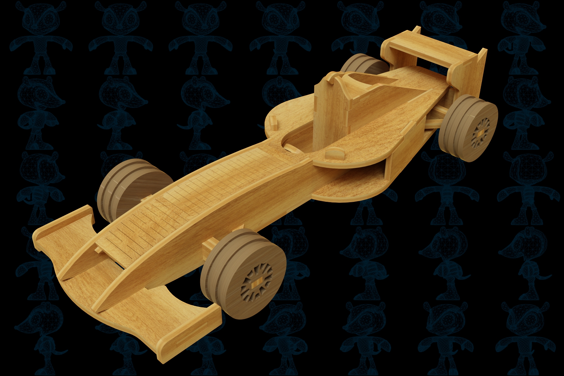 激光下料拼图赛车AutoCAD, Autodesk 3ds Max, OBJ, Parasolid, SOLIDWORKS 2016, STEP _ IGES